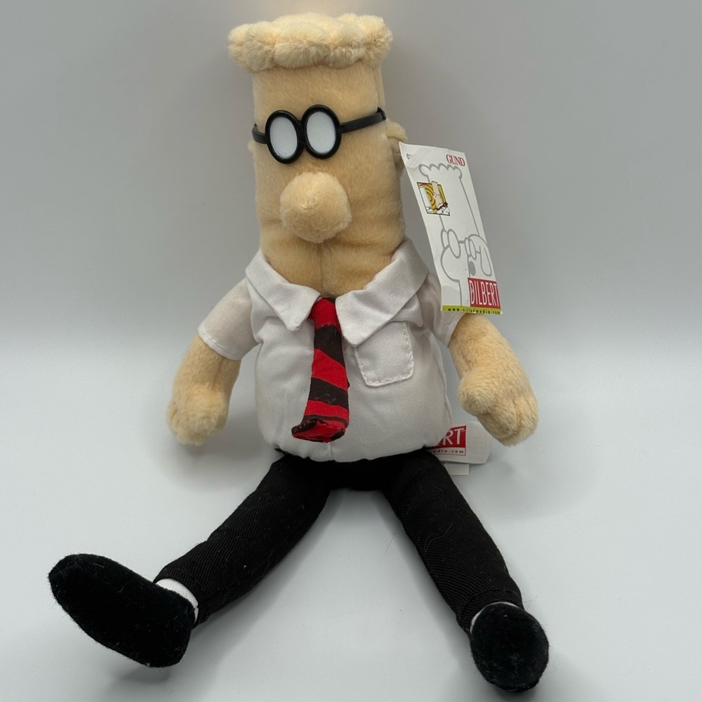 VTG GUND Comic Strip Character DILBERT 11” Plush Doll W/Tags